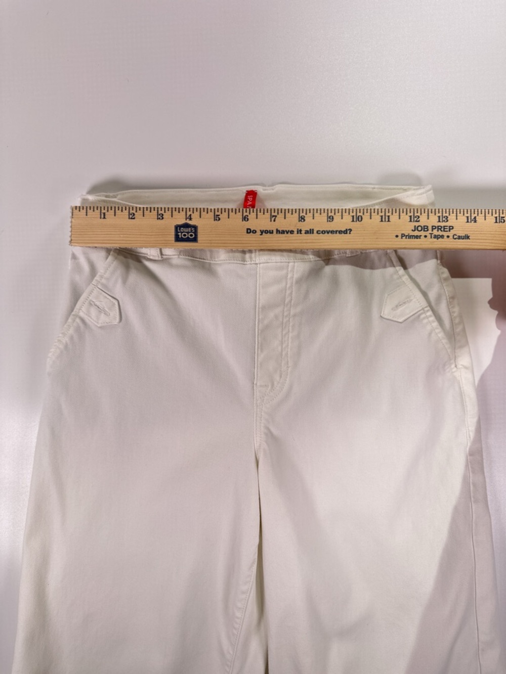 Spanx White Stretch Twill Cropped Wide Leg Pants Medium Petite - Picture 11 of 14